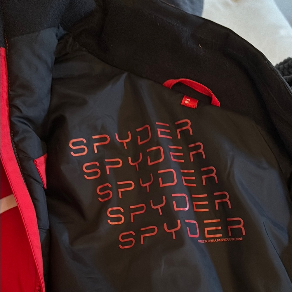 Boys Ski Jacket Spyder Red and Black